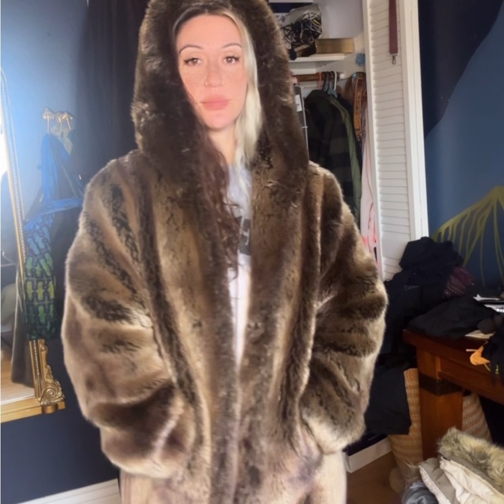 Luxurious Faux Fur Hooded Coat